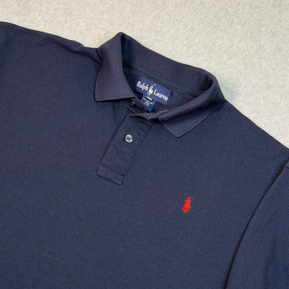 Polo Ralph Lauren Polo Shirt XXXL Navy Red Pony Made USA Cotton Classic